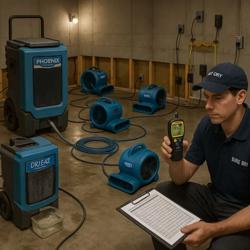 Structural Drying and Dehumidification process in Granville County, NC